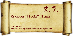 Kruppa Tibériusz névjegykártya